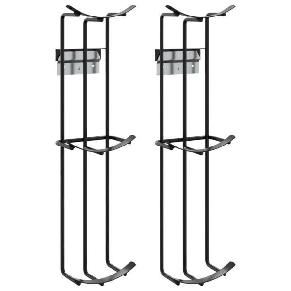 ARDEBO.de - Fass-Hindernis-Halter 2 Stk. Schwarz Stahl