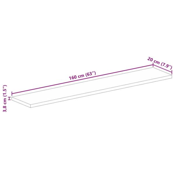 Tischplatte 160x20x3,8 cm Rechteckig Altholz Massiv