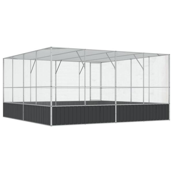 Voliere Silbern 418x414x212 cm Stahl