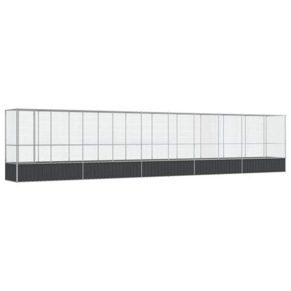 Voliere mit Erweiterung Silbern 1042,5x107x212 cm Stahl