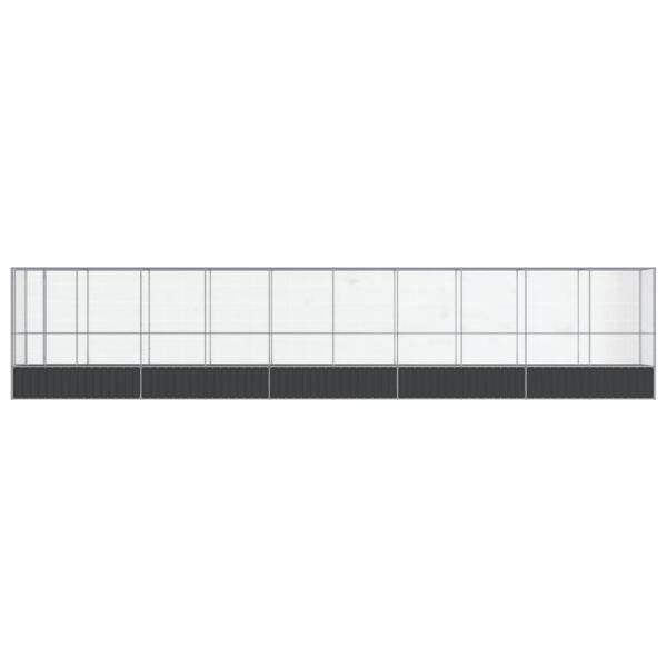 Voliere mit Erweiterung Silbern 1042,5x107x212 cm Stahl
