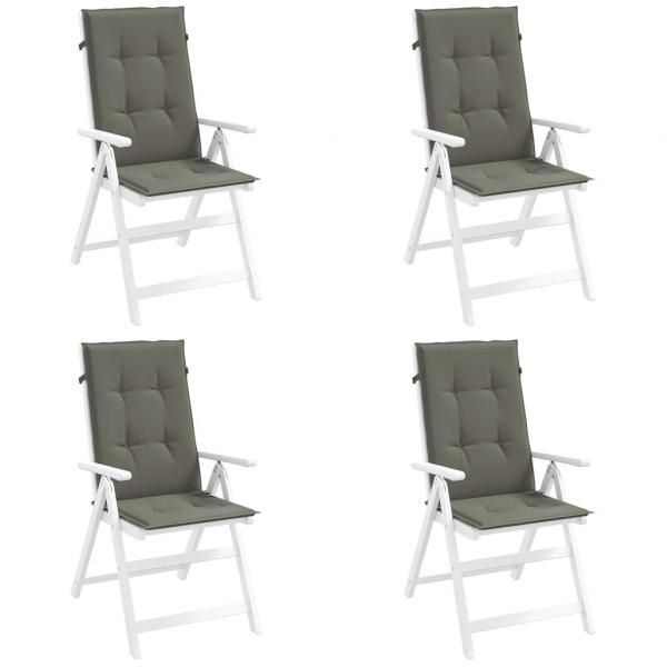 ARDEBO.de - Hochlehner-Auflagen 4 Stk. Melange Dunkelgrau 120x50x4 cm Stoff