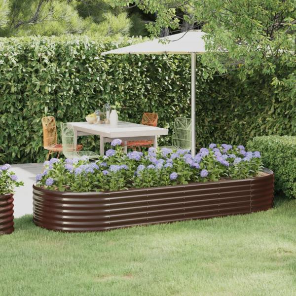 ARDEBO.de - Hochbeet Pulverbeschichteter Stahl 249x100x36 cm Braun
