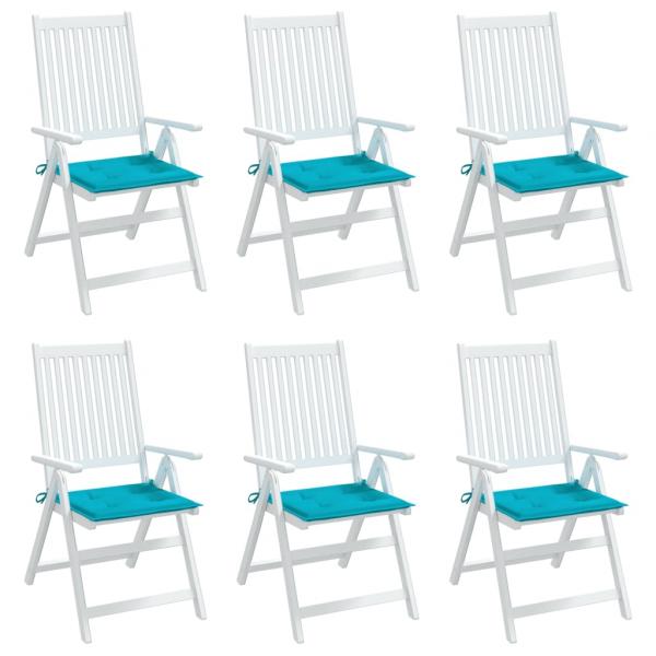Gartenstuhl-Kissen 6 Stk. Türkis 50x50x3 cm Stoff