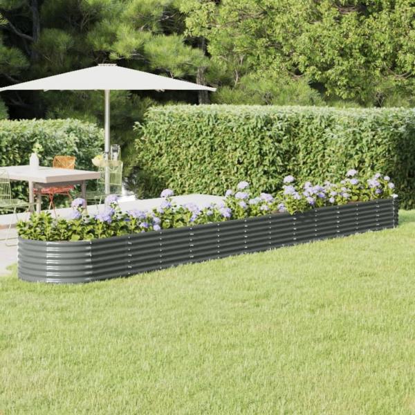 ARDEBO.de - Hochbeet Pulverbeschichteter Stahl 512x80x36 cm Grau