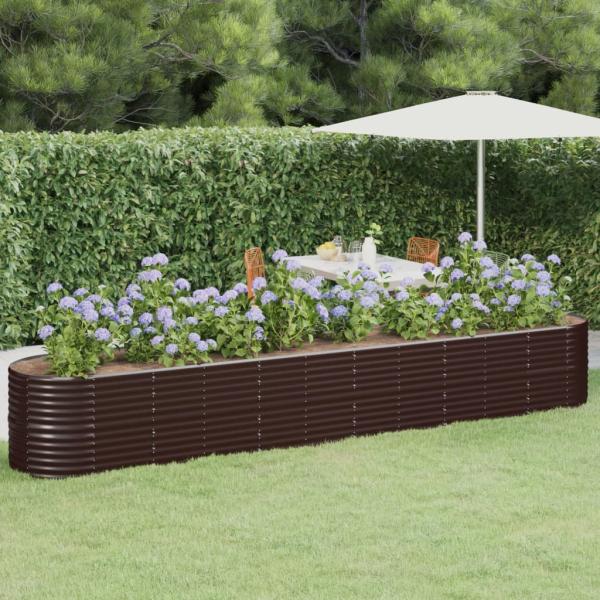 ARDEBO.de - Hochbeet Pulverbeschichteter Stahl 440x80x68 cm Braun