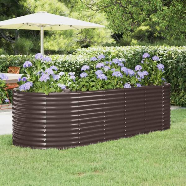 ARDEBO.de - Hochbeet Pulverbeschichteter Stahl 249x100x68 cm Braun