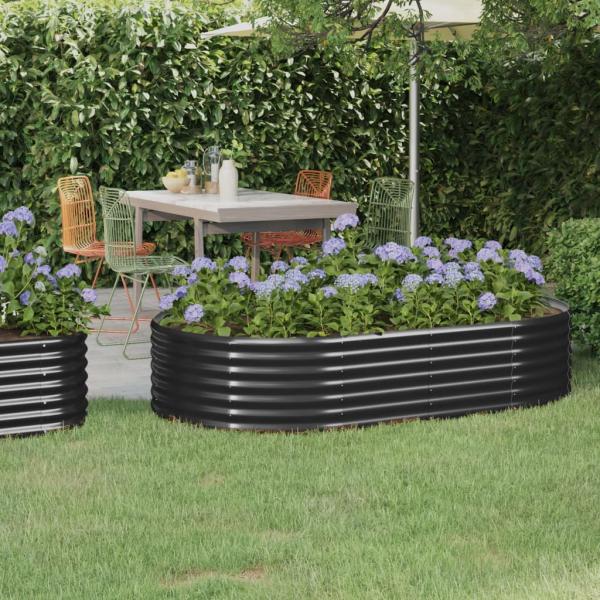ARDEBO.de - Hochbeet Pulverbeschichteter Stahl 175x100x36 cm Anthrazit