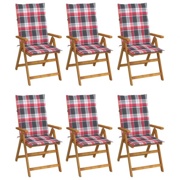 ARDEBO.de - Klappbare Gartenstühle 6 Stk. mit Auflagen Massivholz Akazie