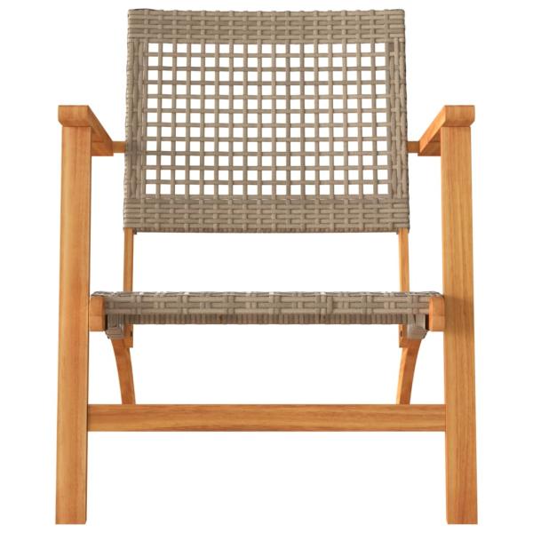 3-tlg. Bistro-Set Beige Poly Rattan und Massivholz Akazie