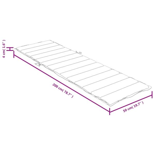 ARDEBO.de - Sonnenliegen-Auflage Melange Anthrazit 200x50x4 cm Stoff