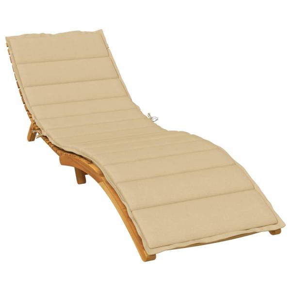ARDEBO.de - Sonnenliegen-Auflage Melange Beige 200x60x4 cm Stoff