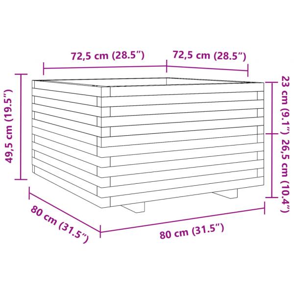 Pflanzkübel 80x80x49,5 cm Kiefernholz Imprägniert