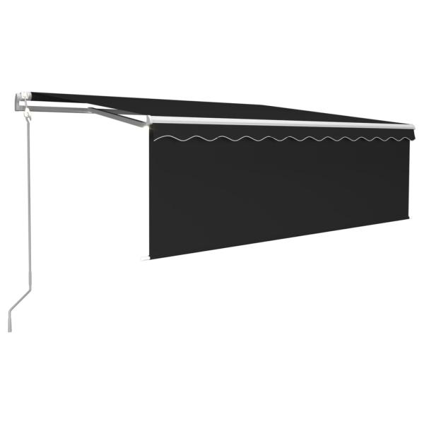 Markise Automatisch mit Rollo LED Windsensor 4,5x3m Anthrazit 