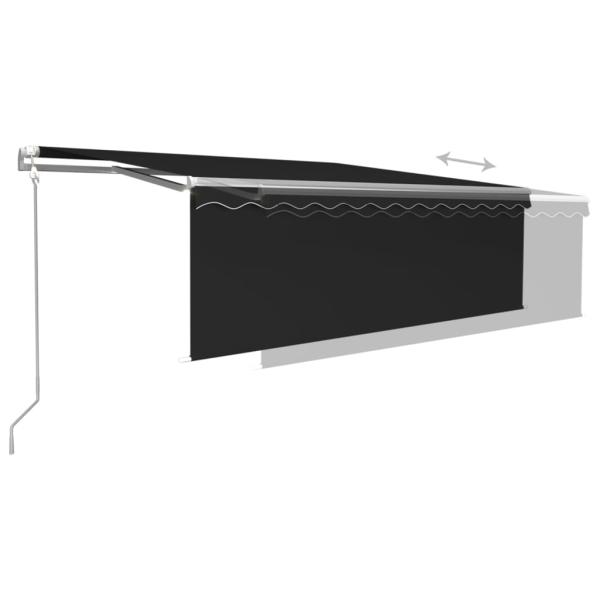 Markise Automatisch mit Rollo LED Windsensor 4,5x3m Anthrazit 