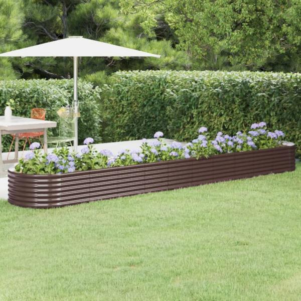 ARDEBO.de - Hochbeet Pulverbeschichteter Stahl 440x80x36 cm Braun