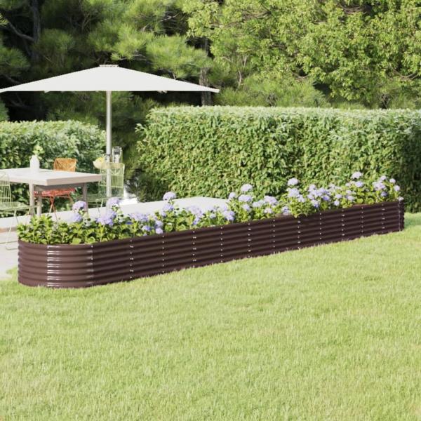 ARDEBO.de - Hochbeet Pulverbeschichteter Stahl 512x80x36 cm Braun