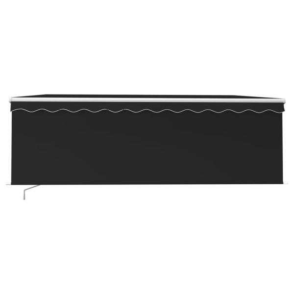 Markise Manuell Einziehbar mit Rollo & LED 4,5x3 m Anthrazit