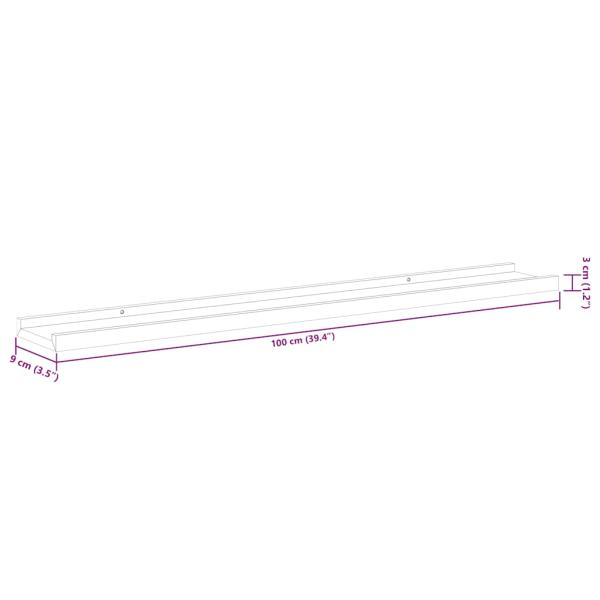 Wandregale 4 Stk. Weiß und Sonoma-Eiche 100x9x3 cm