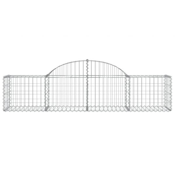 Gabionen mit Hochbogen 15 Stk. 200x50x40/60 cm Verzinktes Eisen