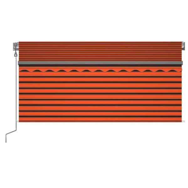 Markise Automatisch Einziehbar mit Volant 3x2,5m Orange & Braun