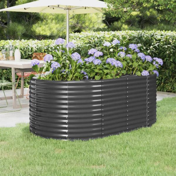 ARDEBO.de - Hochbeet Pulverbeschichteter Stahl 175x100x68 cm Anthrazit