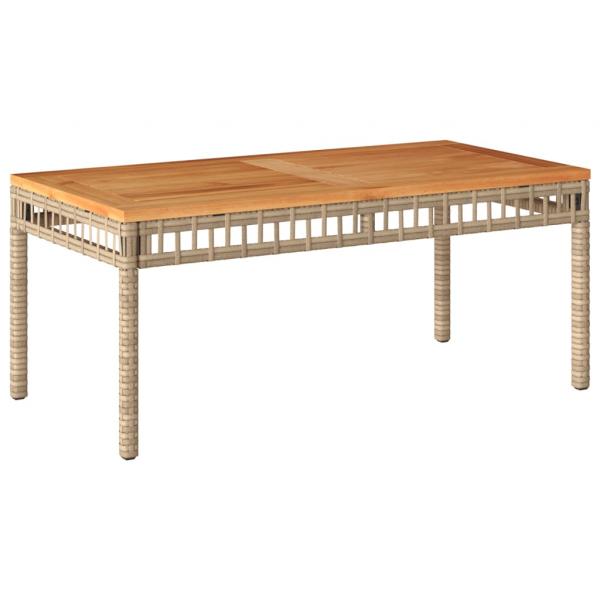 4-tlg. Garten-Lounge-Set mit Kissen Beige Poly Rattan