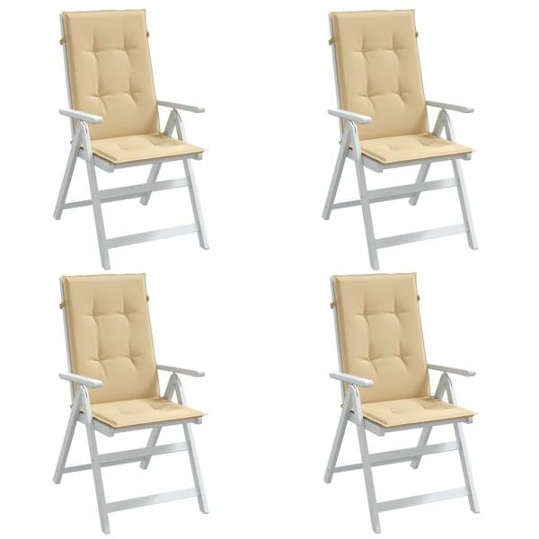 ARDEBO.de - Hochlehner-Auflagen 4 Stk. Melange Beige 120x50x4 cm Stoff