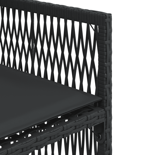 7-tlg. Garten-Essgruppe mit Kissen Schwarz Poly Rattan