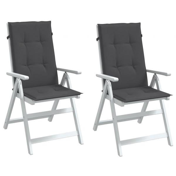 ARDEBO.de - Hochlehner-Auflagen 2 Stk. Melange Anthrazit 120x50x4 cm Stoff