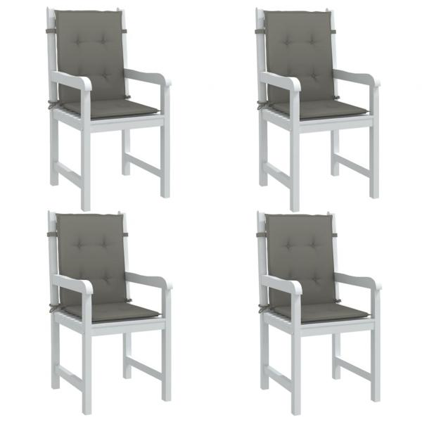ARDEBO.de - Niedriglehner-Auflagen 4 Stk. Dunkelgrau 100x50x4 cm Stoff