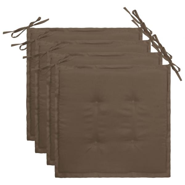 ARDEBO.de - Gartenstuhl-Kissen 4 Stk. Taupe 40x40x3 cm Oxford-Gewebe