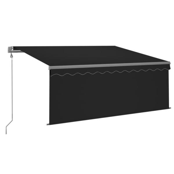 Markise Automatisch Einziehbar mit Volant 3,5x2,5 m Anthrazit