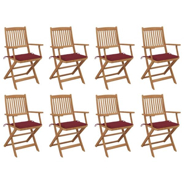 ARDEBO.de - Klappbare Gartenstühle mit Kissen 8 Stk. Massivholz Akazie