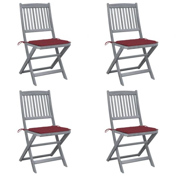 ARDEBO.de - Klappbare Gartenstühle 4 Stk. mit Kissen Massivholz Akazie
