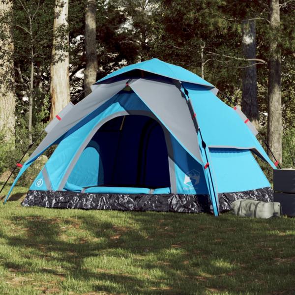 ARDEBO.de - Kuppel-Campingzelt 5 Personen Blau Quick Release