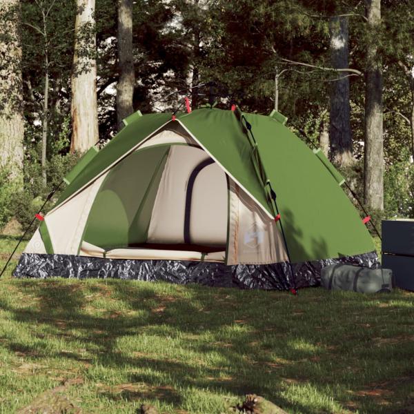 ARDEBO.de - Kuppel-Campingzelt 3 Personen Grün Quick Release
