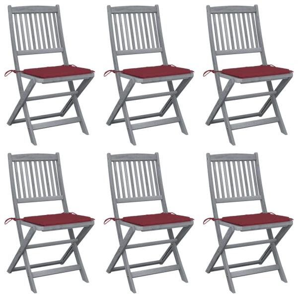 ARDEBO.de - Klappbare Gartenstühle 6 Stk. mit Sitzkissen Massivholz Akazie