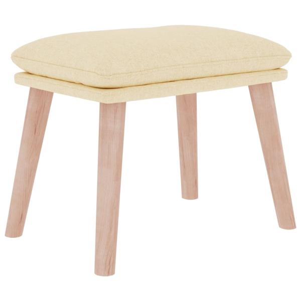 Schaukelsessel mit Hocker Creme Stoff