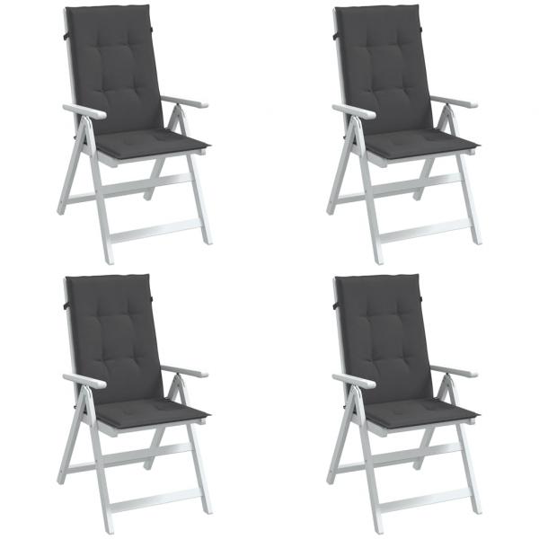 ARDEBO.de - Hochlehner-Auflagen 4 Stk. Melange Anthrazit 120x50x4 cm Stoff