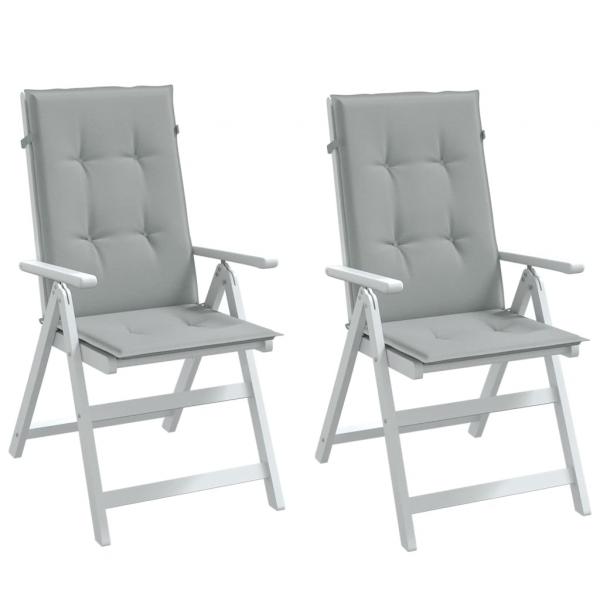 ARDEBO.de - Hochlehner-Auflagen 2 Stk. Melange Hellgrau 120x50x4 cm Stoff