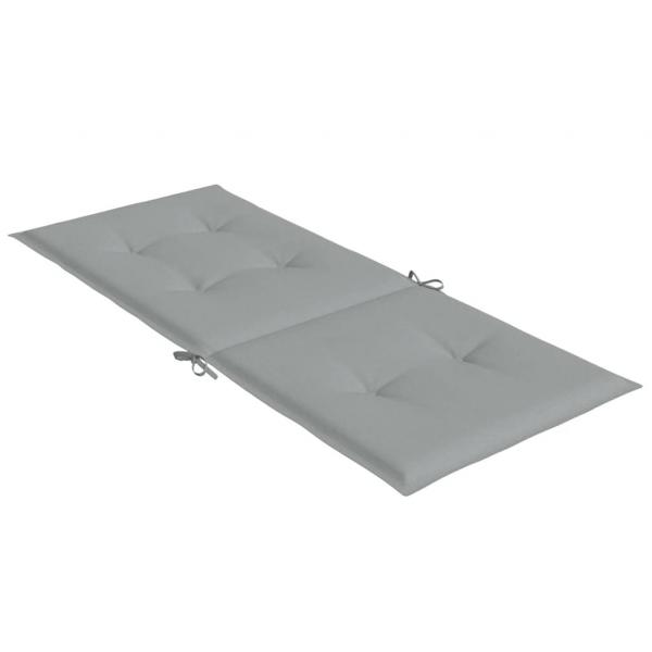 Hochlehner-Auflagen 2 Stk. Melange Hellgrau 120x50x4 cm Stoff