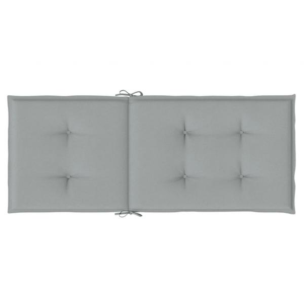 Hochlehner-Auflagen 2 Stk. Melange Hellgrau 120x50x4 cm Stoff