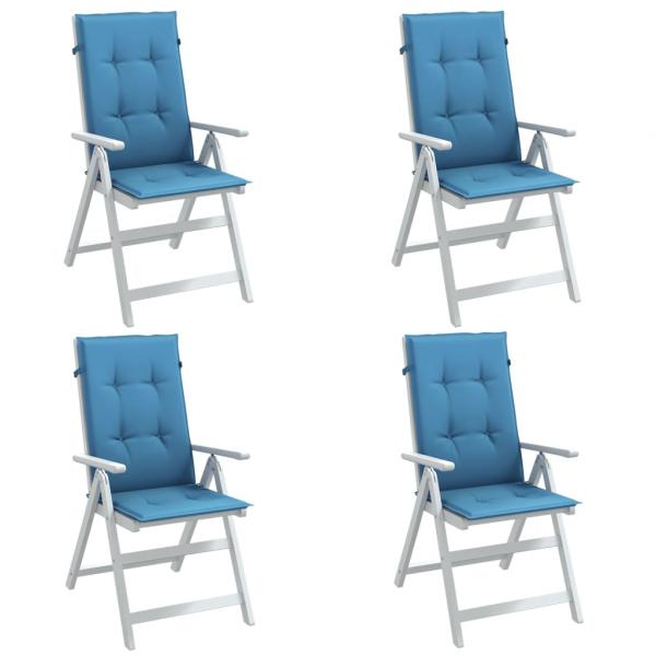 ARDEBO.de - Hochlehner-Auflagen 4 Stk. Melange Blau 120x50x4 cm Stoff