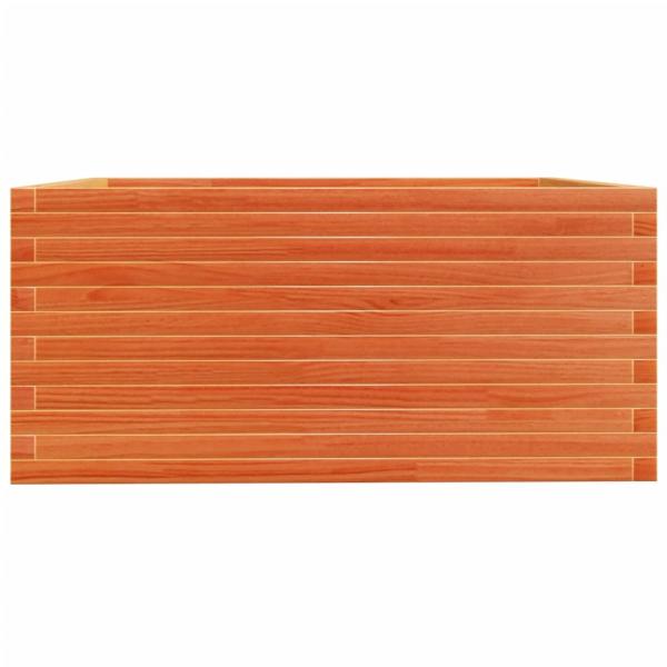 Pflanzkübel Wachsbraun 100x100x49,5 cm Massivholz Kiefer