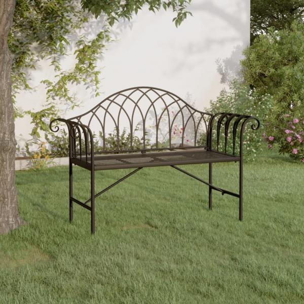 ARDEBO.de - 2-Sitzer-Gartenbank 128 cm Schwarz Stahl
