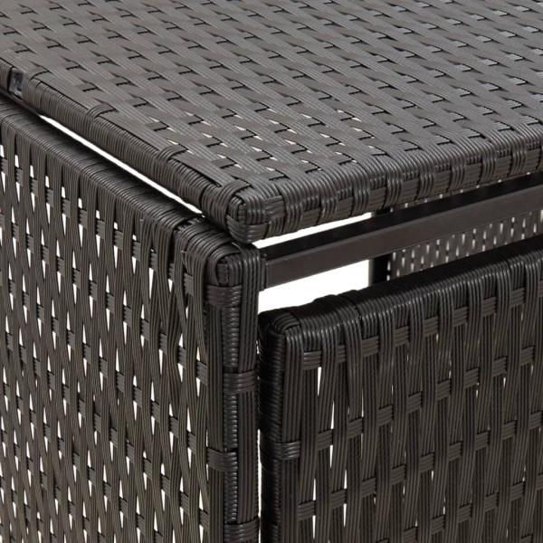 Mülltonnenbox für 4 Tonnen Schwarz 274x80x117 cm Poly Rattan