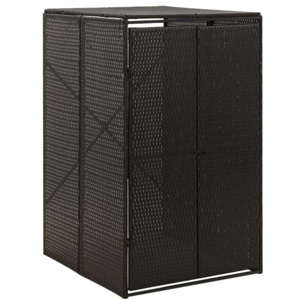 ARDEBO.de - Mülltonnenbox für 1 Tonne Schwarz 70x80x117 cm Poly Rattan