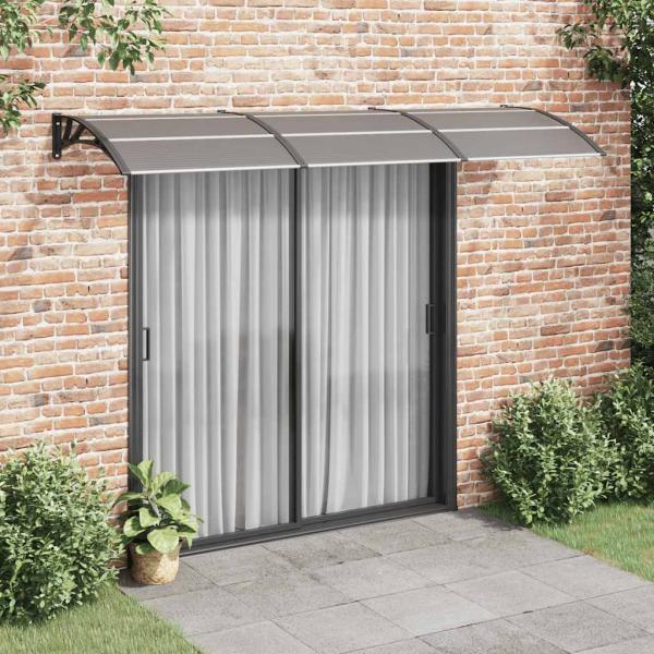Türvordach Schwarz 300x100 cm Polycarbonat