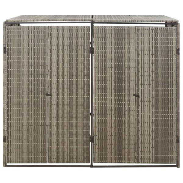 Mülltonnenbox für 2 Tonnen Grau 140x80x117 cm Poly Rattan